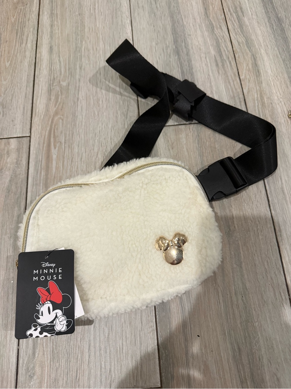 White/ Cream Sherpa Disney Waist Bag